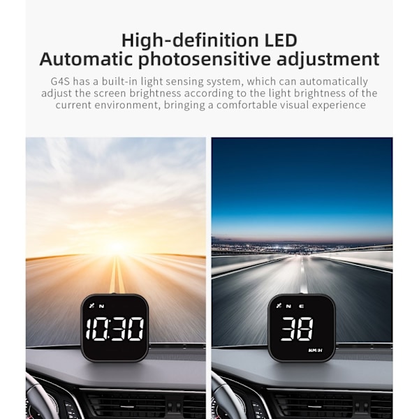 Hastighetsmätare HUD GPS Display Universal Multi - funktion - Vit Vit