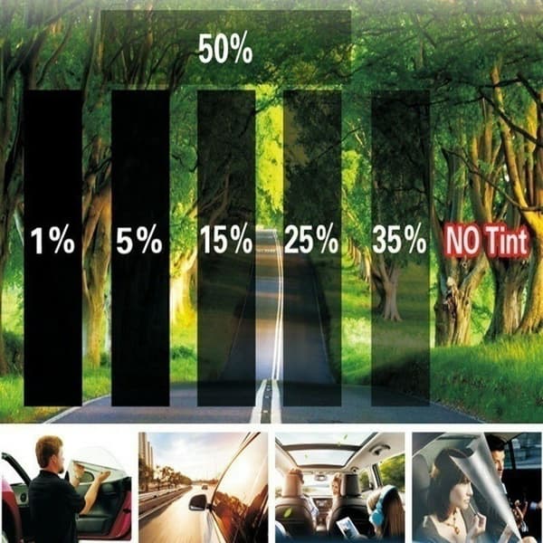 Bilvinduesfilm Rulle Solbeskyttelse Køretøjs Solfilm, - 1 Procent Black