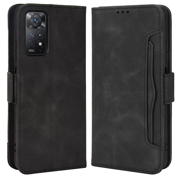Xiaomi Redmi Note 11 ProMagnetic Flip Case Lompakon Suojakuori Black