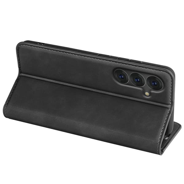 Til Samsung Galaxy S25 5G Skin-touch Feeling Magnetisk telefonetui Black