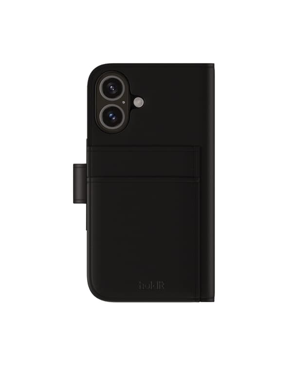 Holdit Cover Wallet Case Magnet Plus Black til iPhone 16 Plus Black