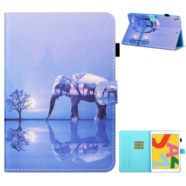 For iPad 10.2 (2021)/(2020)/(2019) Tablet Cover Stand Case - Elephant Multicolor