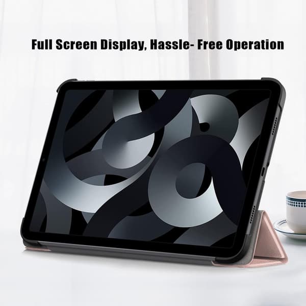 Tri-fold Stativveske for iPad 10.9 (2022) Tablettdeksel - Roségull Pink gold