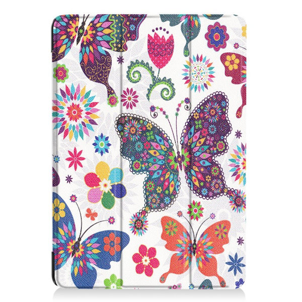 Til iPad 9.7 (2018)/9.7 (2017) Trifoldet stativetui - Sommerfugle Black