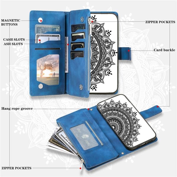 Til Xiaomi 17T Pungcover Mandala Blue