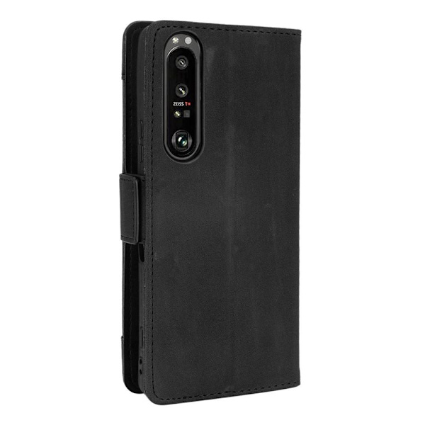 Lompakkoteline Käännettävä Puhelinkotelo Sony Xperia 1 III - Musta Black