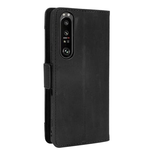Wallet Stand Flip - telefonetui til Sony Xperia 1 III - Sort Black