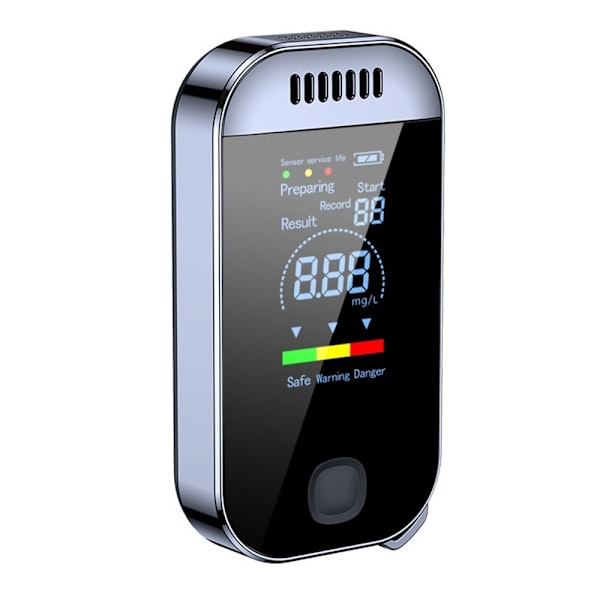 Alkoholtester Digital Display Fargeskjerm Alkoholtester Berøringsfri detektor Black