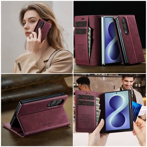 CASEME Telefonlommebokdeksel til Samsung Galaxy Z Fold8 Red