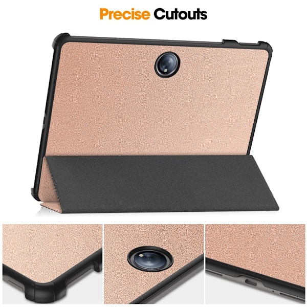 Til OnePlus Pad 2 Tri - fold Stand Wake/Sleep Cover Tabletetui Gold