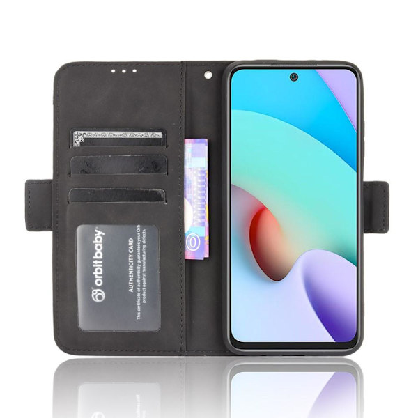 Wallet Stand Flip Phone Case til Xiaomi Redmi 10 - Sort Black