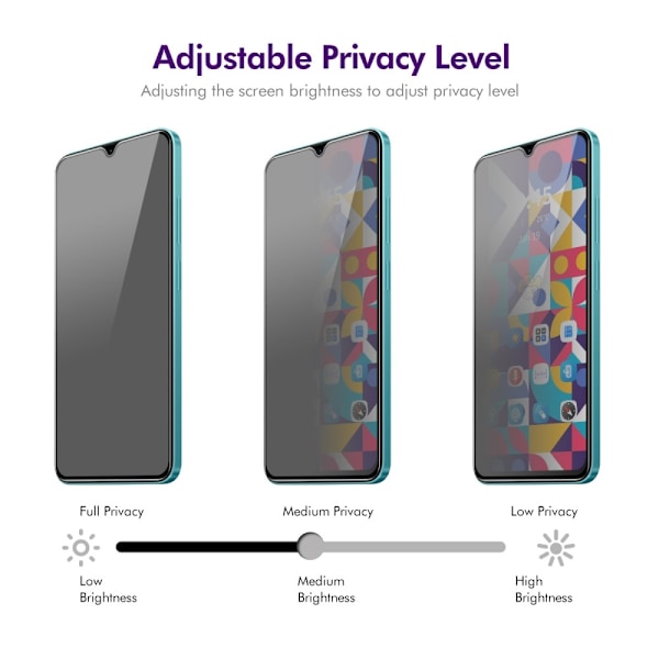 Til Samsung Galaxy A26 5G 2 stk. 28-graders anti-spion hærdet glas Black
