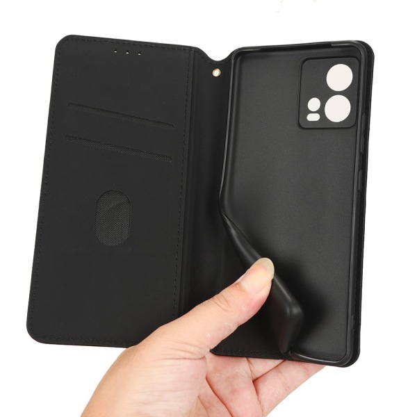 Til Motorola Edge 30 Fusion 5G Wallet Case Kortholder Case Black