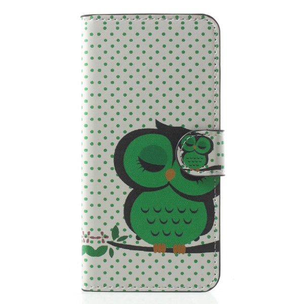 Samsung Galaxy S9 G960 Stand Cover Case - Green Napping Owl