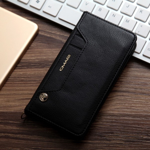 CMAI2 Litchi plånboksfodral till iPhone 7 / 8 / SE (2020) Svart