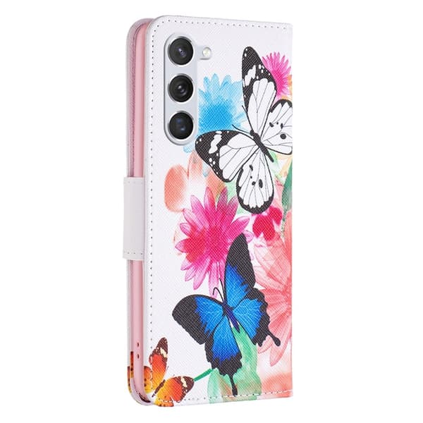 Til Samsung Galaxy S24 tegnebogstativetui mønstertelefoncover Multicolor