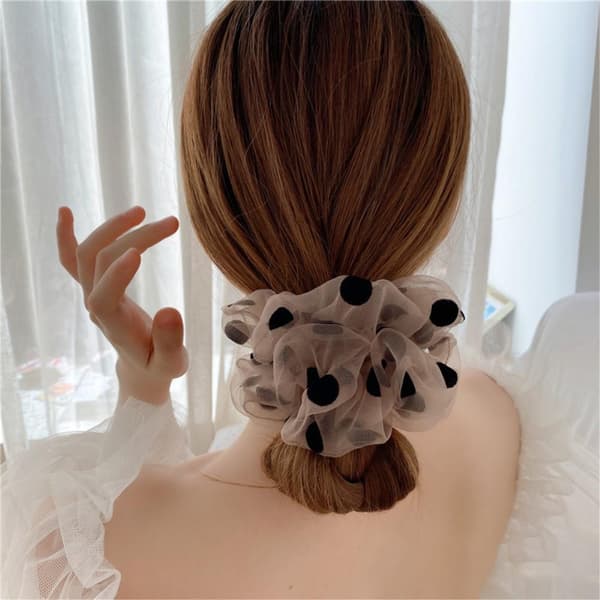 Hårknyttemaker for kvinner med blonde og polka dots Black