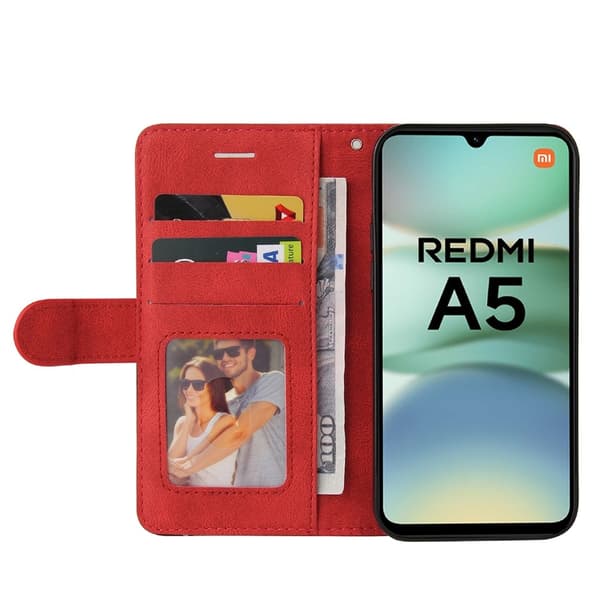Til Xiaomi Redmi A5 4G KT-serie-1 dobbeltfarve tegnebog Red