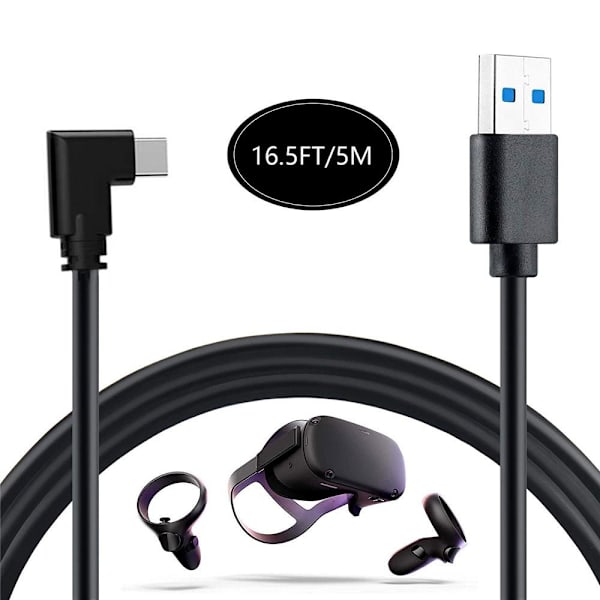 Oculus Quest VR Link Cable USB3.0 to Type-C Data kable 5m Svart