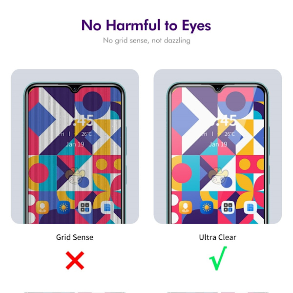 Til Samsung Galaxy A26 5G 2 stk. 28-graders anti-spion hærdet glas Black