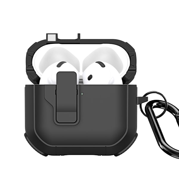 AirPods 4 -kotelolle DUX DUCIS PC+TPU Bluetooth-kotelo / kuori koukulla Black