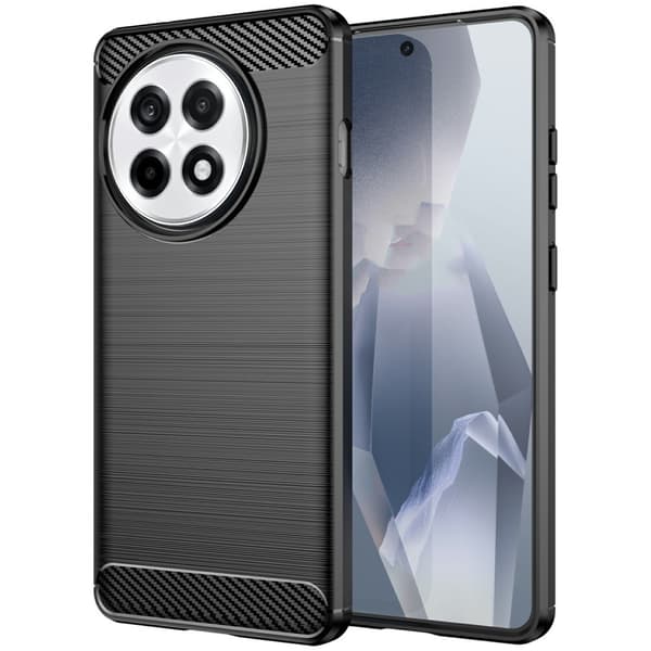 Telefonveske TPU Shell Bakdeksel Carbon OnePlus 13R - Svart Black