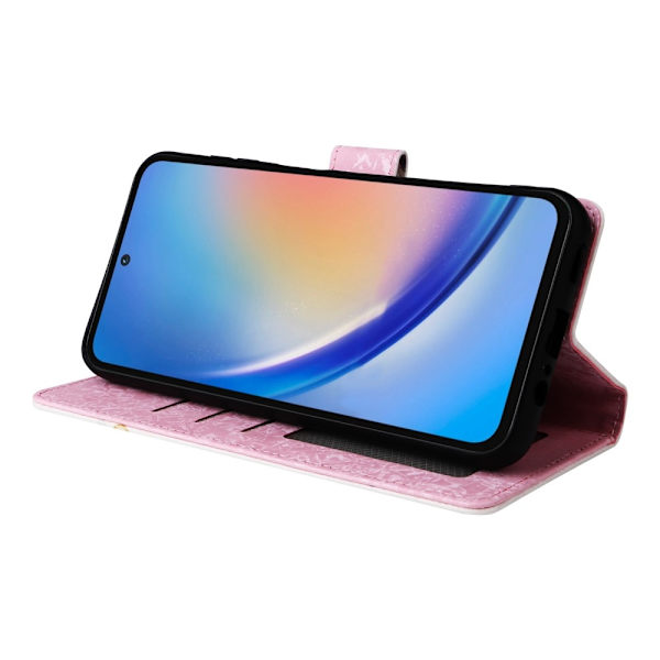 Samsung Galaxy A35 5G -nahkakotelo RFID-esto korttipaikoilla Puhelimen suojus - Colorful Flower Multicolor