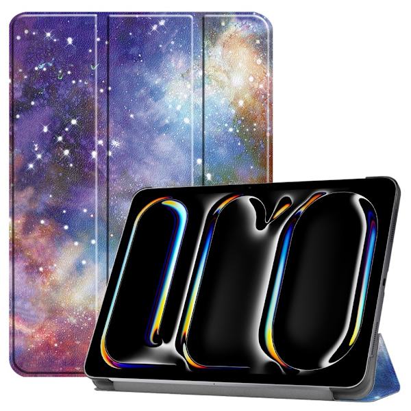 Til iPad Pro 11 (2024) Etui Tre - fold Stativ Tablet Cover - Galaxy Multicolor