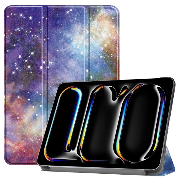 Till iPad Pro 11 (2024) Slim fit tri-fold fodral - Galaxy multifärg