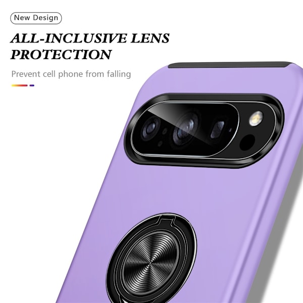 Til Pixel 10 Pro / Pixel 10 Deksel Hybriddeksel med Finger Ring - Purple