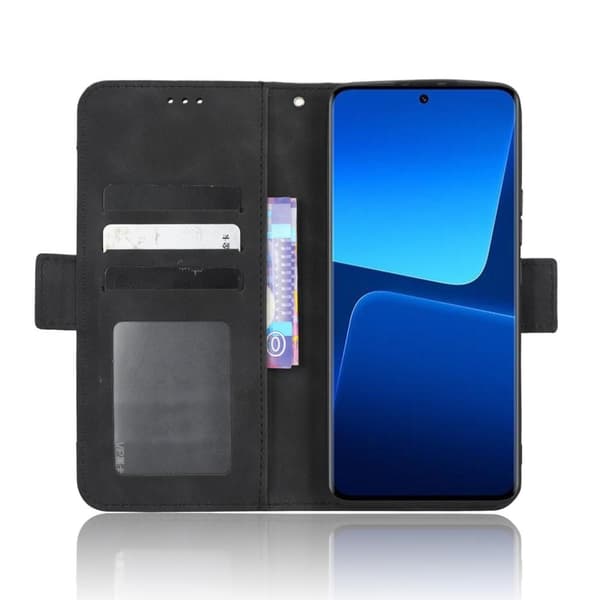 Xiaomi 13 Pro Useita korttipaikkoja Puhelimen Lompakkokotelo - Musta Black