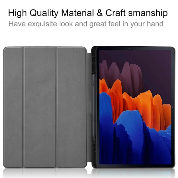 Slim Fit Dekseldeksel til Samsung Galaxy Tab S7 Plus - Grå Grey