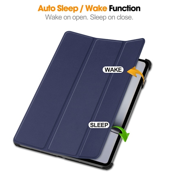 Til OnePlus Pad 2 Tri - fold Stand Wake/Sleep Cover Tabletetui Dark blue