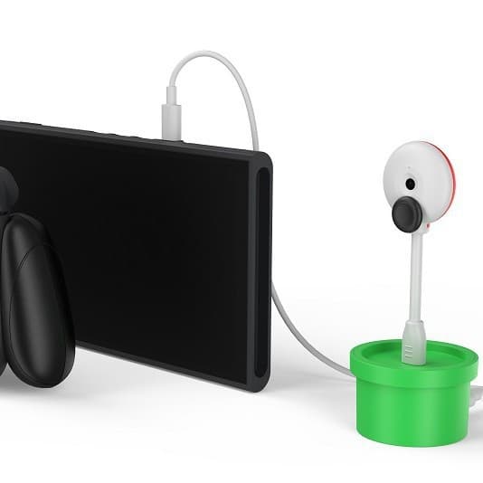 Kompatibelt med Nintendo Switch 2 Växtformad 1080P USB-kamera med laddningsbas Grön