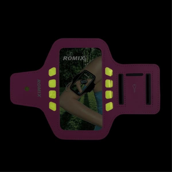 ROMIX Sport Armbånd til iPhone 6 med LED - lampe - SVART Black