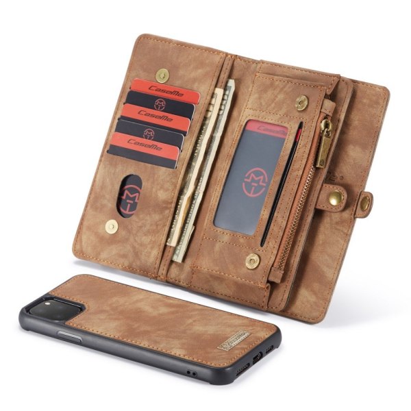 CASEME iPhone 11 Pro Max Retro Split läder plånboksfodral - Brun Brun