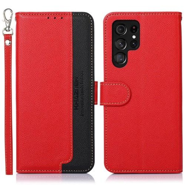 Samsung Galaxy S23 Ultra KHAZNEH Plånboksfodral - Röd/Svart Röd