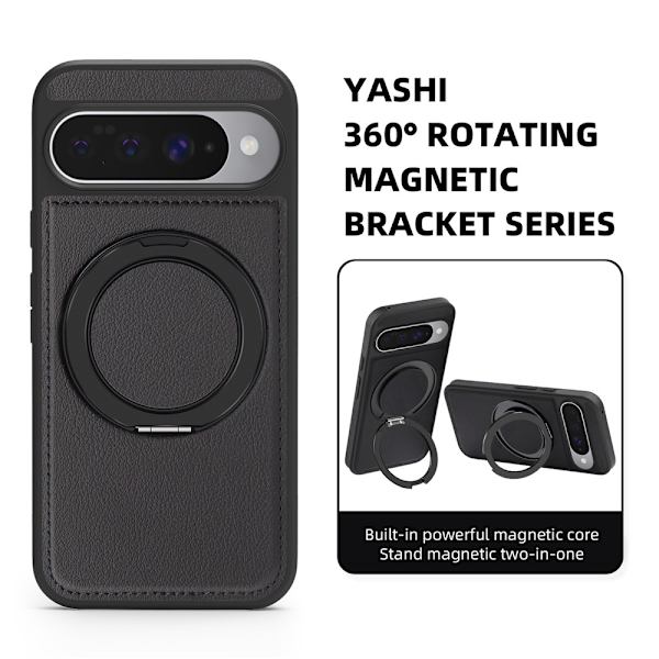 Magnetisk bagsidecover med ringstand til Google Pixel 10 Pro / Pixel 10 Black