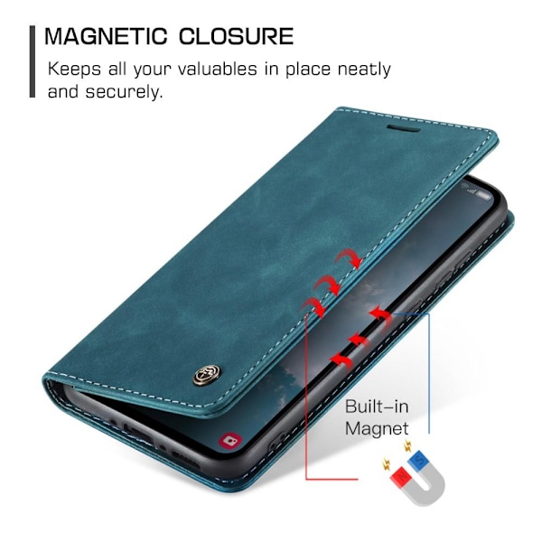 CASEME Retro Lompakkokotelo Samsung Galaxy A54 - Sininen Blue