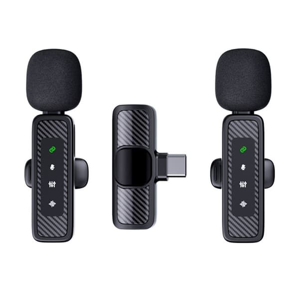 Trådløs myggmikrofon (2,4 GHz) USB-C – 2 mikrofoner + 1 mottaker Black