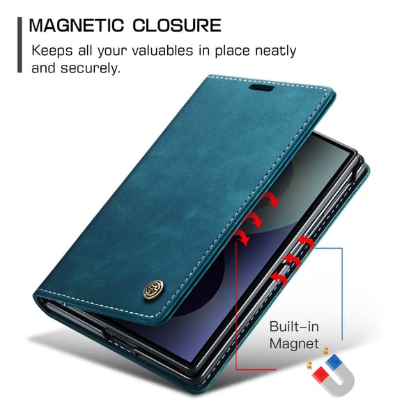 CASEME Telefonlommebokdeksel med støtteben til Samsung Galaxy Z Fold8 Blue