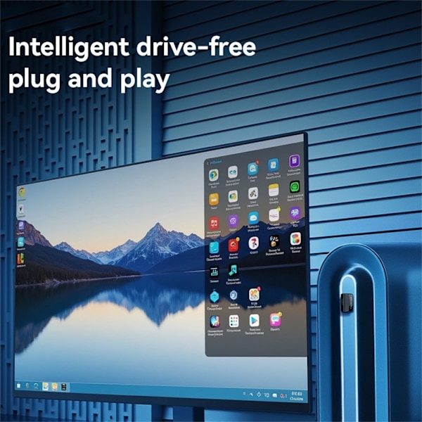 WiFi4-sovitin 150 Mbps:n nopea USB-langaton sovitin sisäänrakennetulla antennilla Black