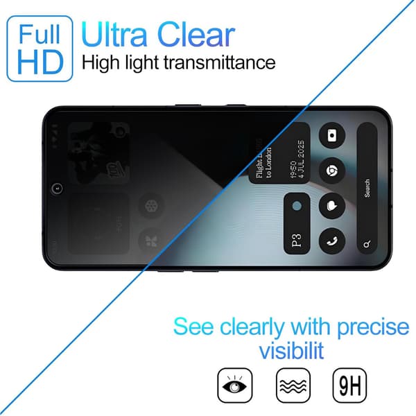 Til Nothing Phone (4a) Privacy Skærmbeskytter Black