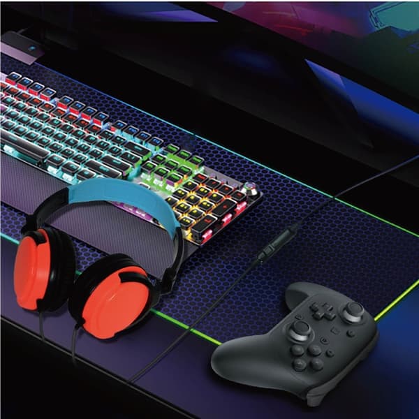 For PS5 Nintendo Switch OLED XBOX PC Gaming Headset Kablede Hodetelefoner med Mikrofon Black