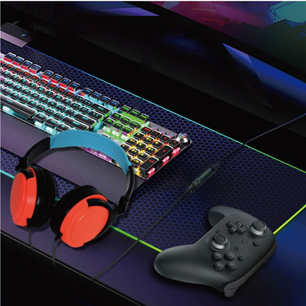 Til PS5 Nintendo Switch OLED XBOX PC Gaming Headset Kablede Hovedtelefoner med Mikrofon Black