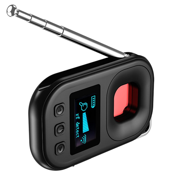 T30 Dold kameradetektor Magnetisk GPS-avlyssningsdetektor Infraröd kamerasökare Svart