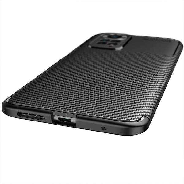 Xiaomi Redmi Note 11/Note 11S Karbonfiber Teksturdeksel - Svart Black