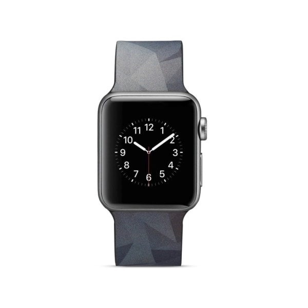 Silicone Watchband for Apple Watch 4 40mm, Series 3 / 2 / 1 38mm - Grey Triangle Multicolor