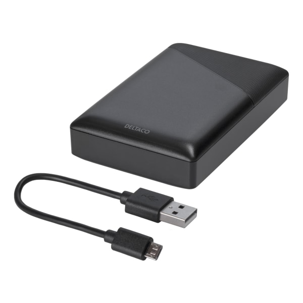 Powerbank 10 000 mAh, 1x USB-C PD, 1x USB-A hurtig opladning Black