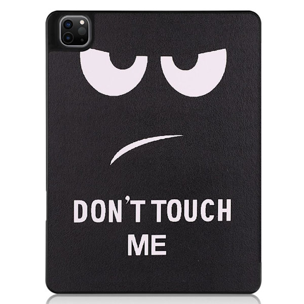 iPad Pro 12.9" 2021 Slim fit tri-fold fodral - Don't Touch Svart